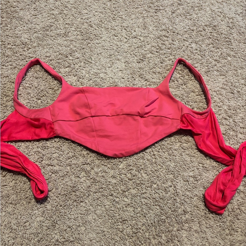 Urban Outfitters pink crop tie Top